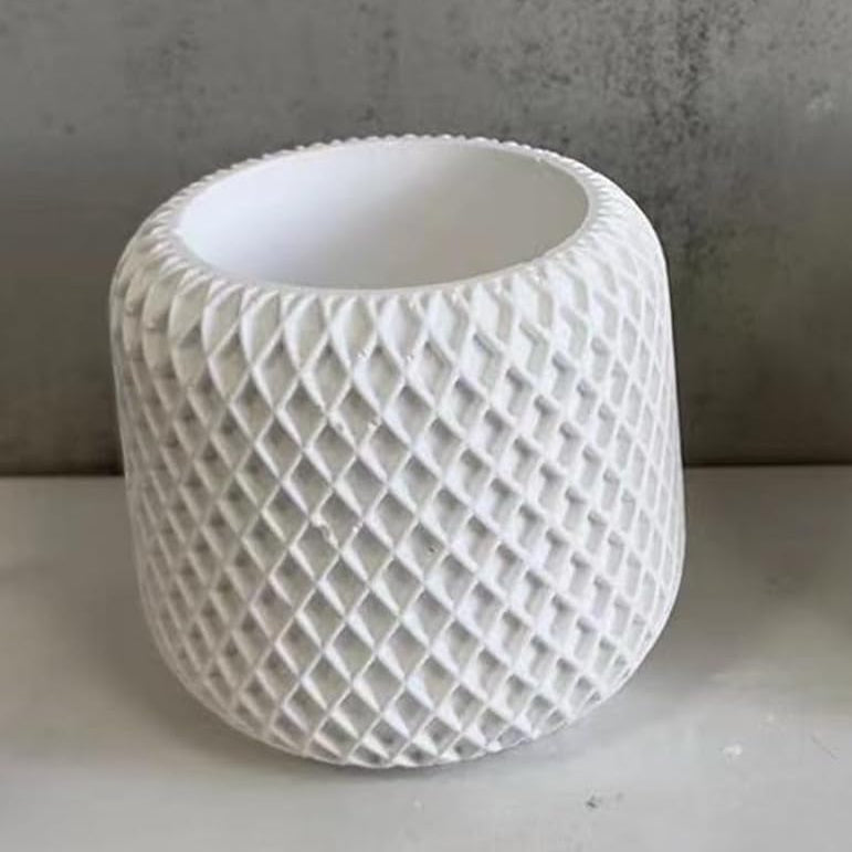 concrete mesh pot candle soy wax candle