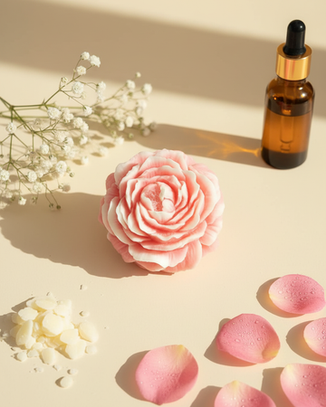 peony flower candle pack of 4 handcrafted soy wax india karessa candles