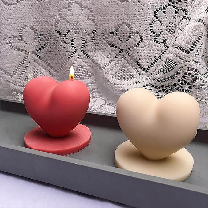 3D Heart Scented Candle Standing Heart Candle. Valentines Heart Candle