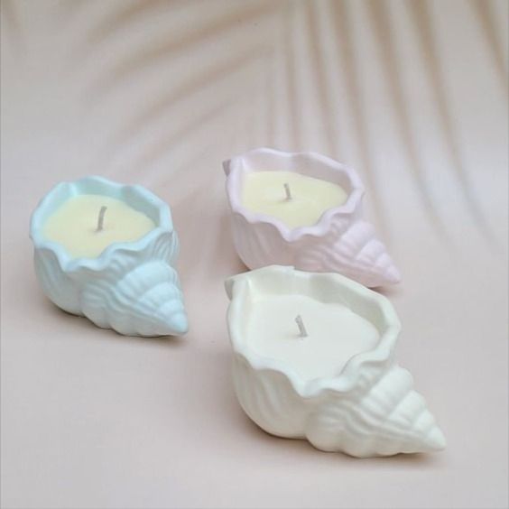 Shell Candle Jar – Lavender Signature Scent | 24-Hour Burn | Reusable Jar | Pack of 2