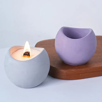 Concrete Gypsum Bowl Candle Container Jar Candle