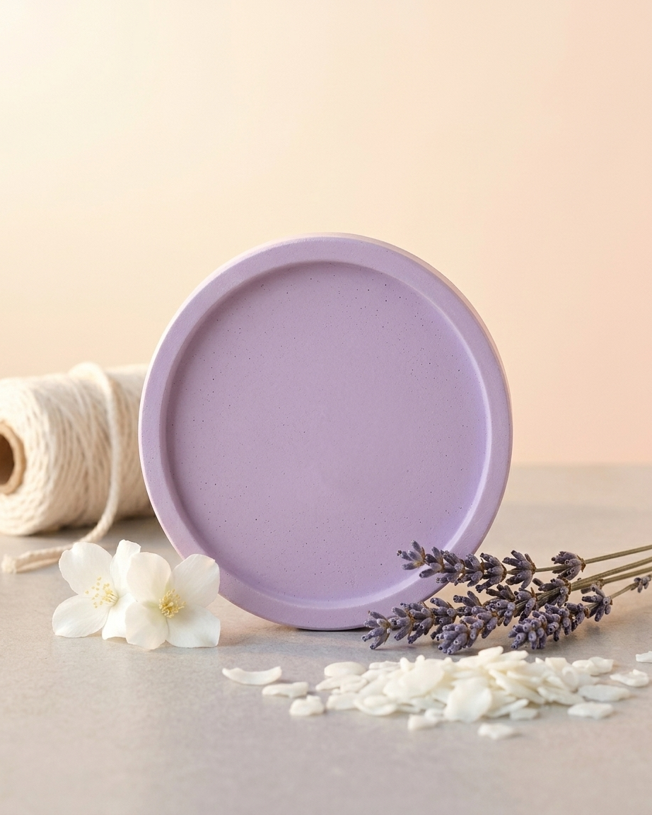 round circular concrete trinket tray jewellery organiser gypsum empty open vessel Diwali gifting home decor India