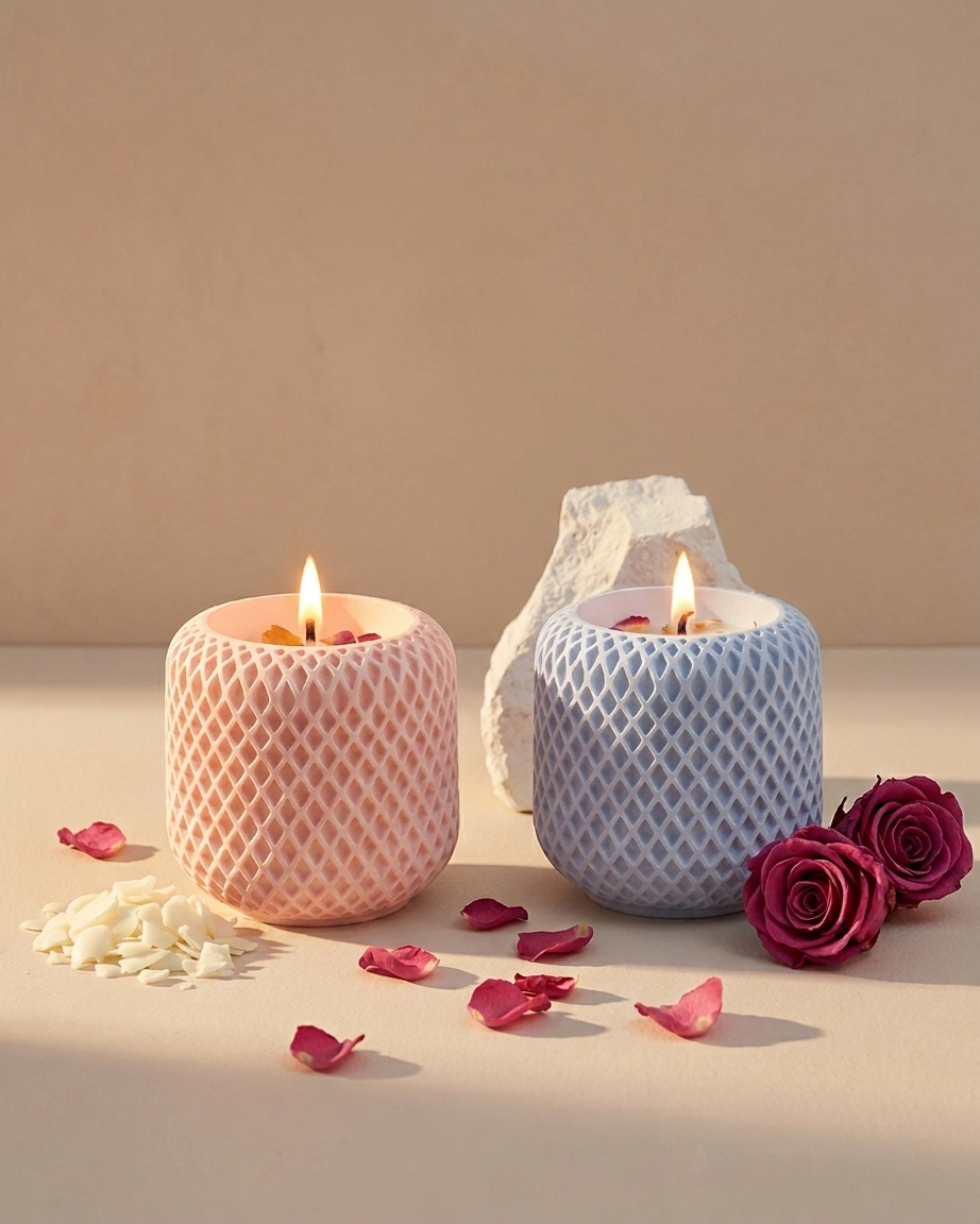 geometric modern angular concrete candle jar gypsum vessel empty empty open vessel wedding favour corporate gifting India