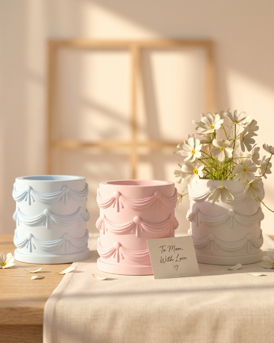 vintage drape textured concrete candle jar gypsum vessel empty empty open vessel aromatherapy soy wax candle India