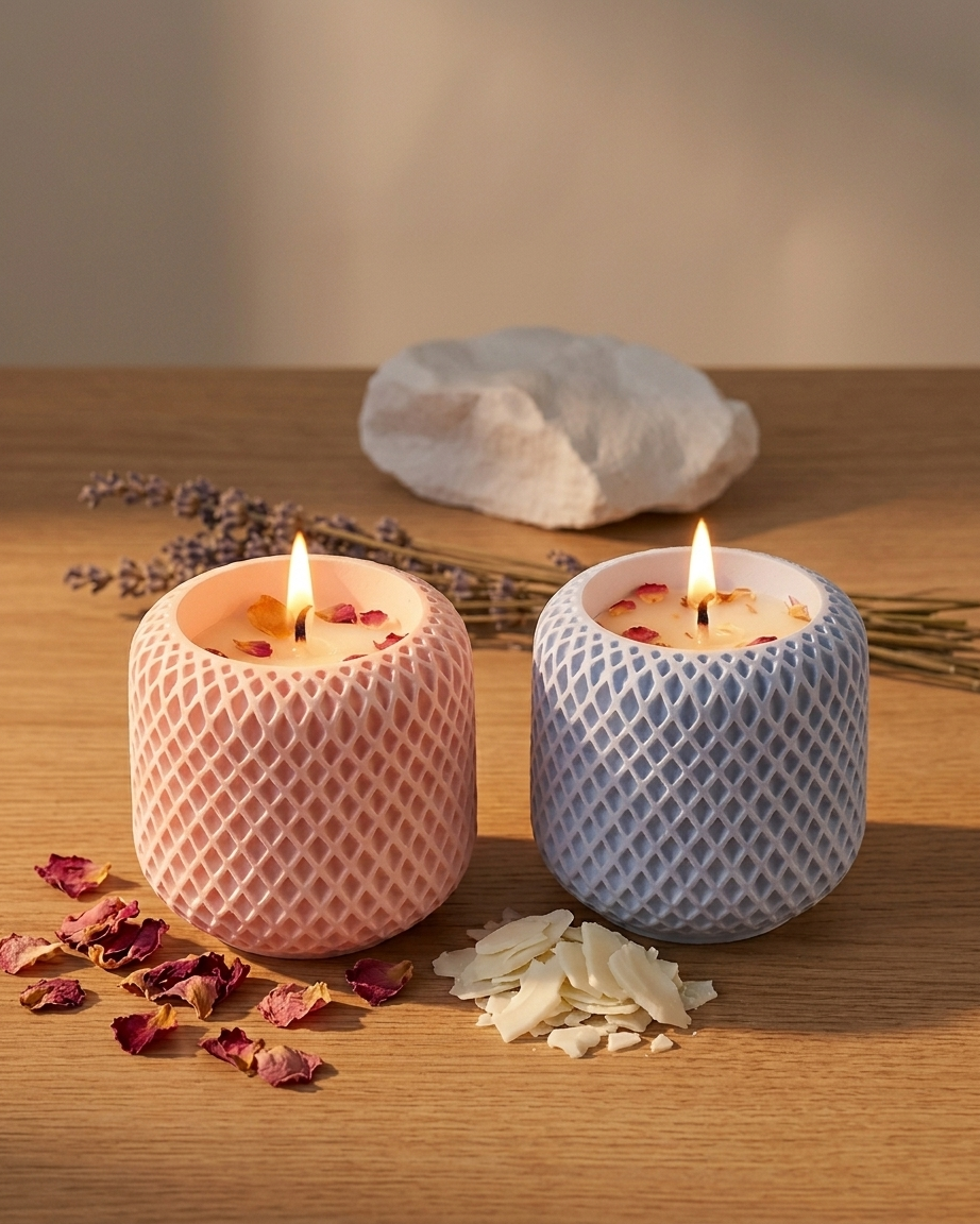 geometric modern angular concrete candle jar gypsum vessel empty empty open vessel aromatherapy soy wax candle India