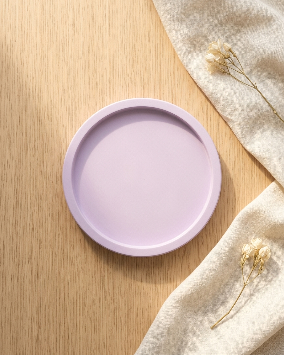 round circular concrete trinket tray jewellery organiser gypsum empty open vessel aromatherapy soy wax candle India