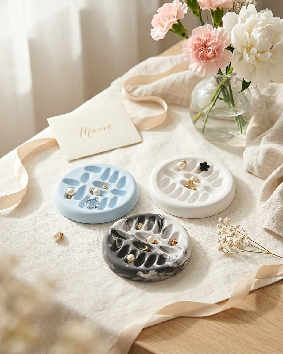 paint palette art studio concrete trinket tray jewellery organiser gypsum empty open vessel wholesale bulk order India