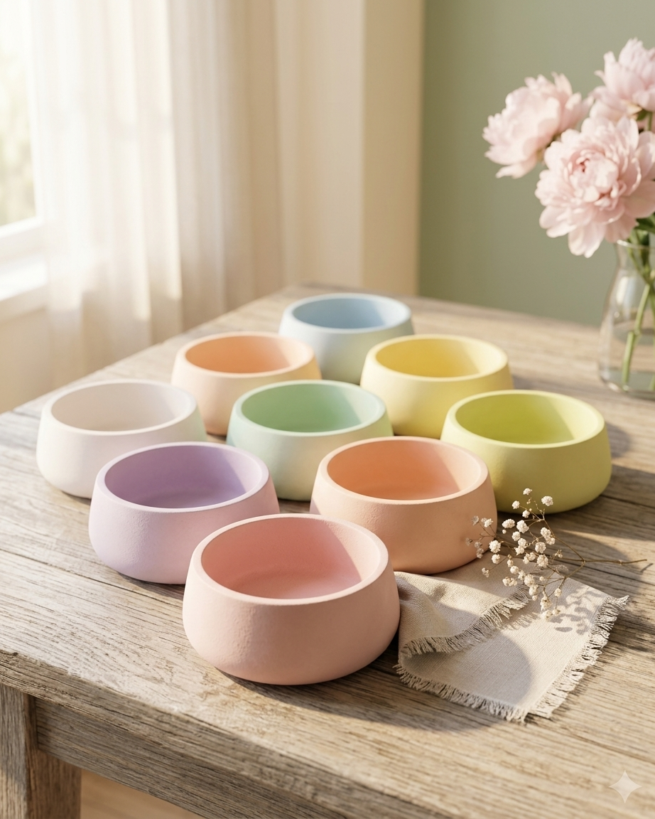 3D bow ribbon shaped concrete candle bowl gypsum vessel soy wax empty open vessel factory price wholesale India