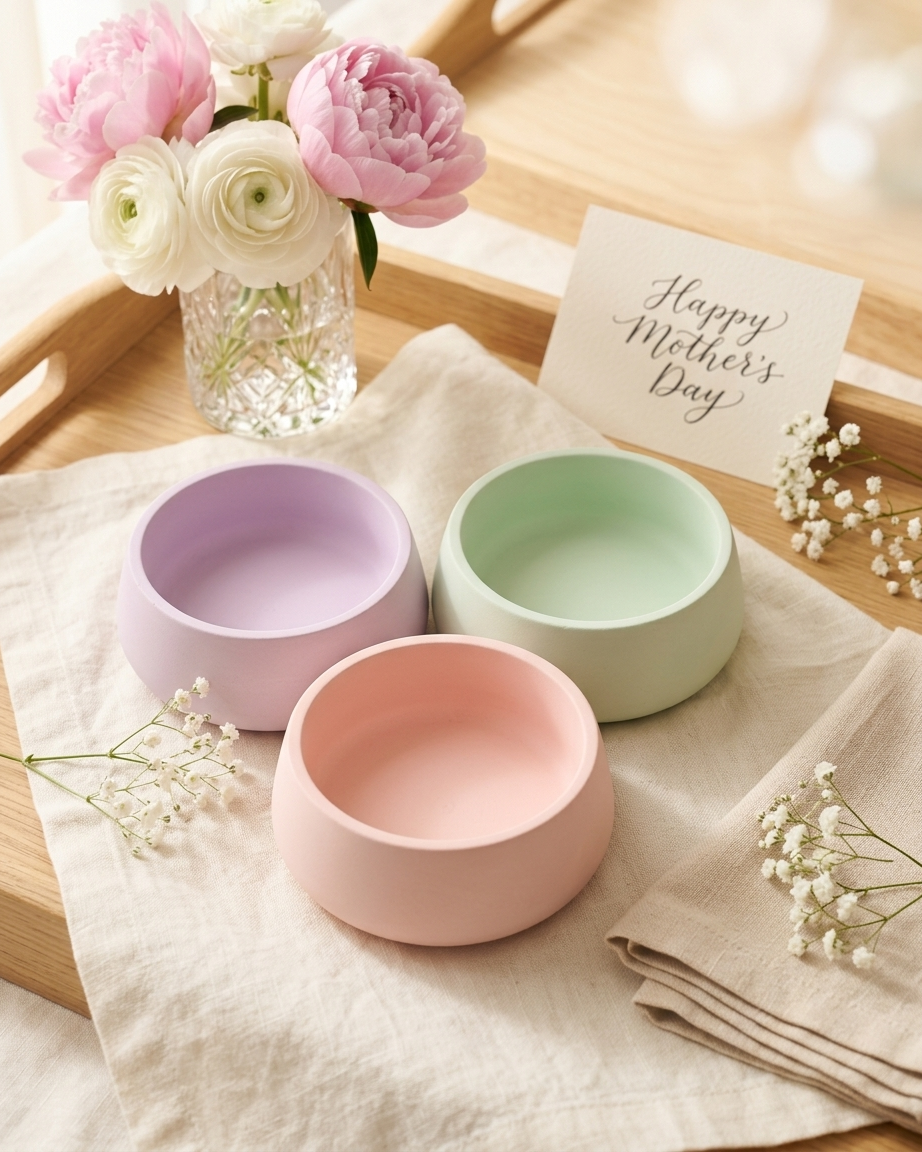 3D bow ribbon shaped concrete candle bowl gypsum vessel soy wax empty open vessel wholesale bulk order India