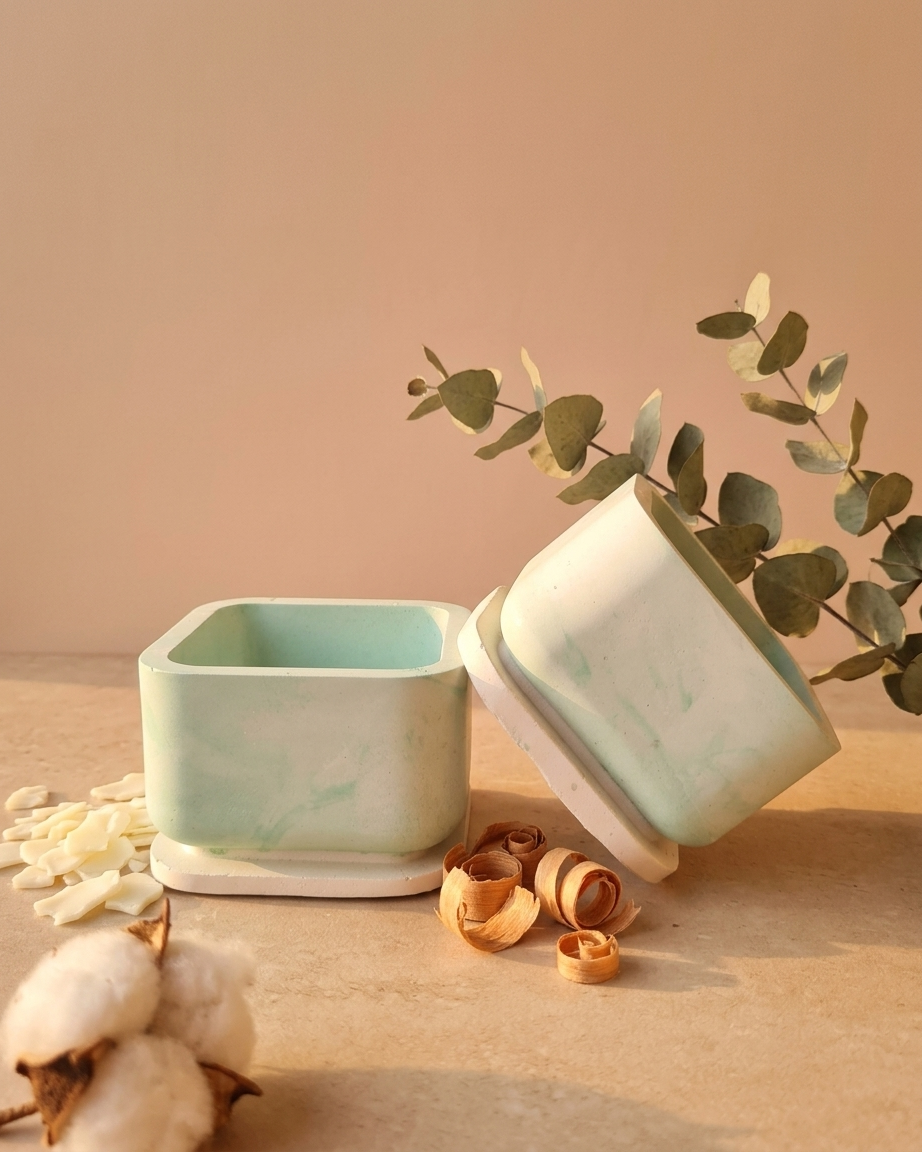 Wholesale concrete gypsum tealight jar stable base candle making supplier India