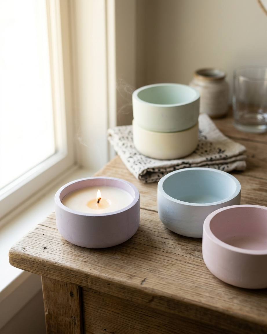 Wholesale concrete gypsum urli bowl candle making Diwali floating candle India