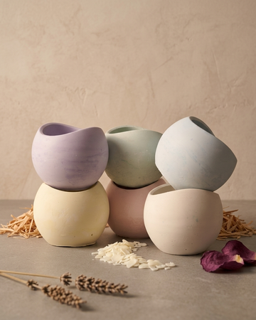 Concrete round designer jar for candle making India gypsum premium vessel DIY wholesale