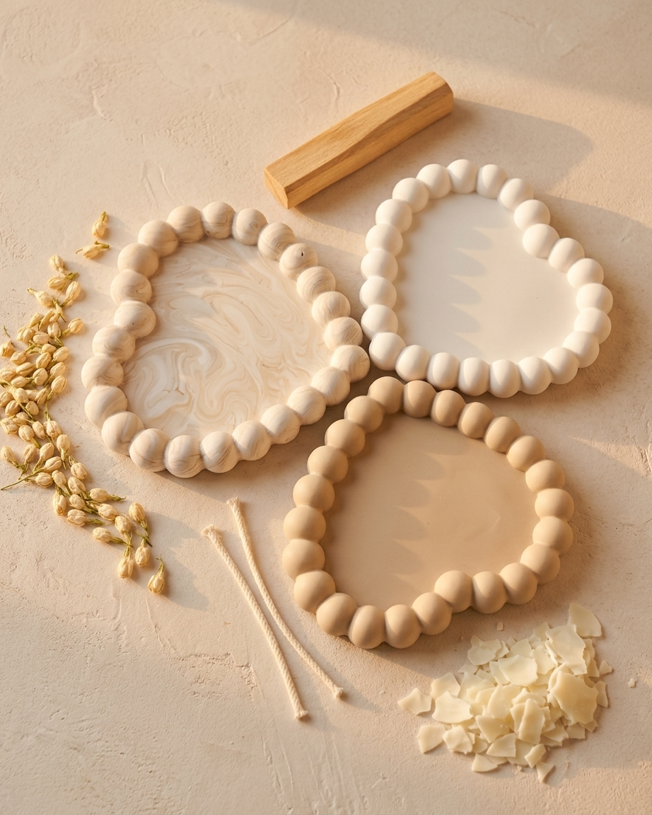 heart shaped concrete trinket tray jewellery organiser gypsum empty open vessel Diwali gifting home decor India