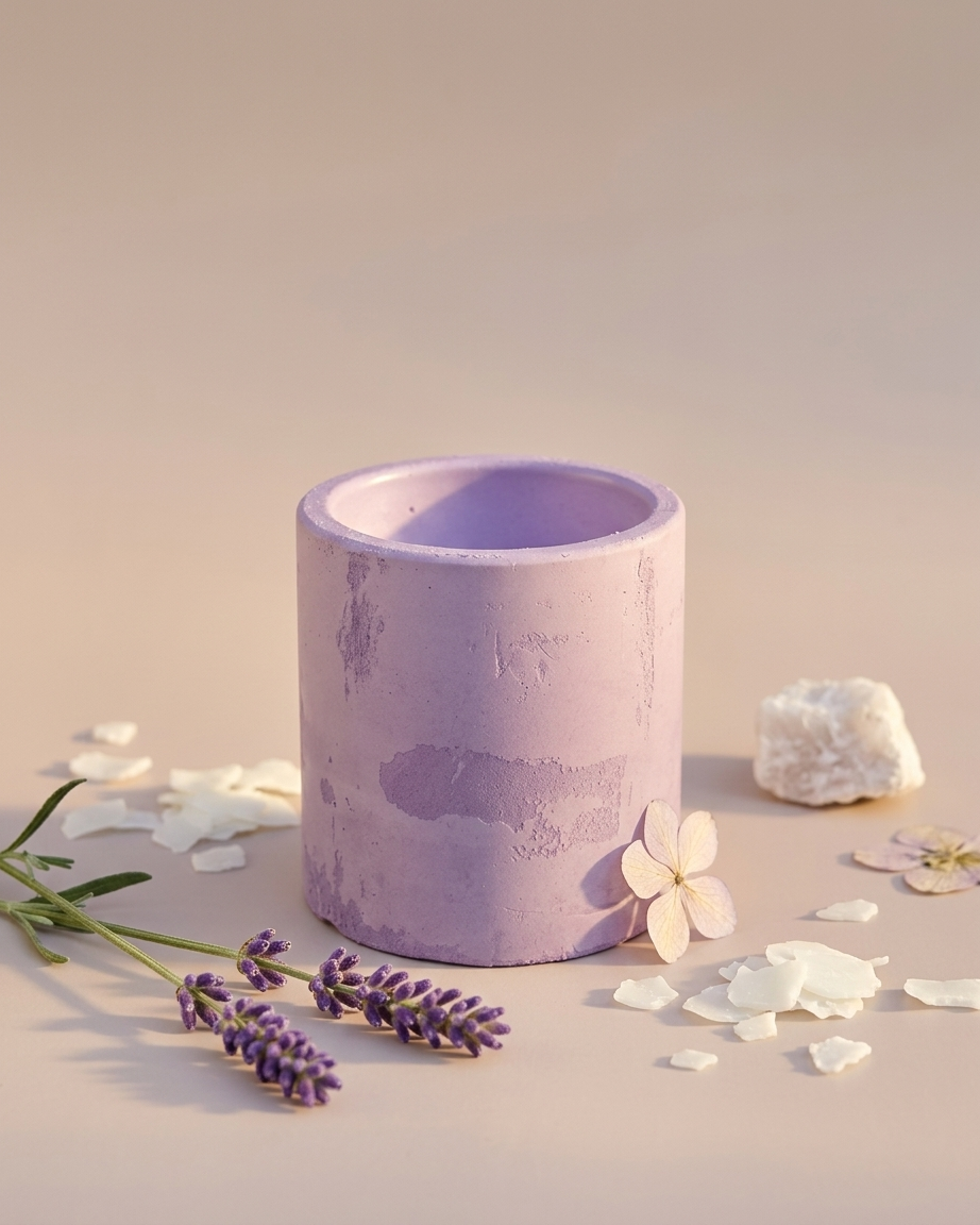 Rustic cylindrical concrete gypsum candle jar India empty vessel DIY soy wax wholesale