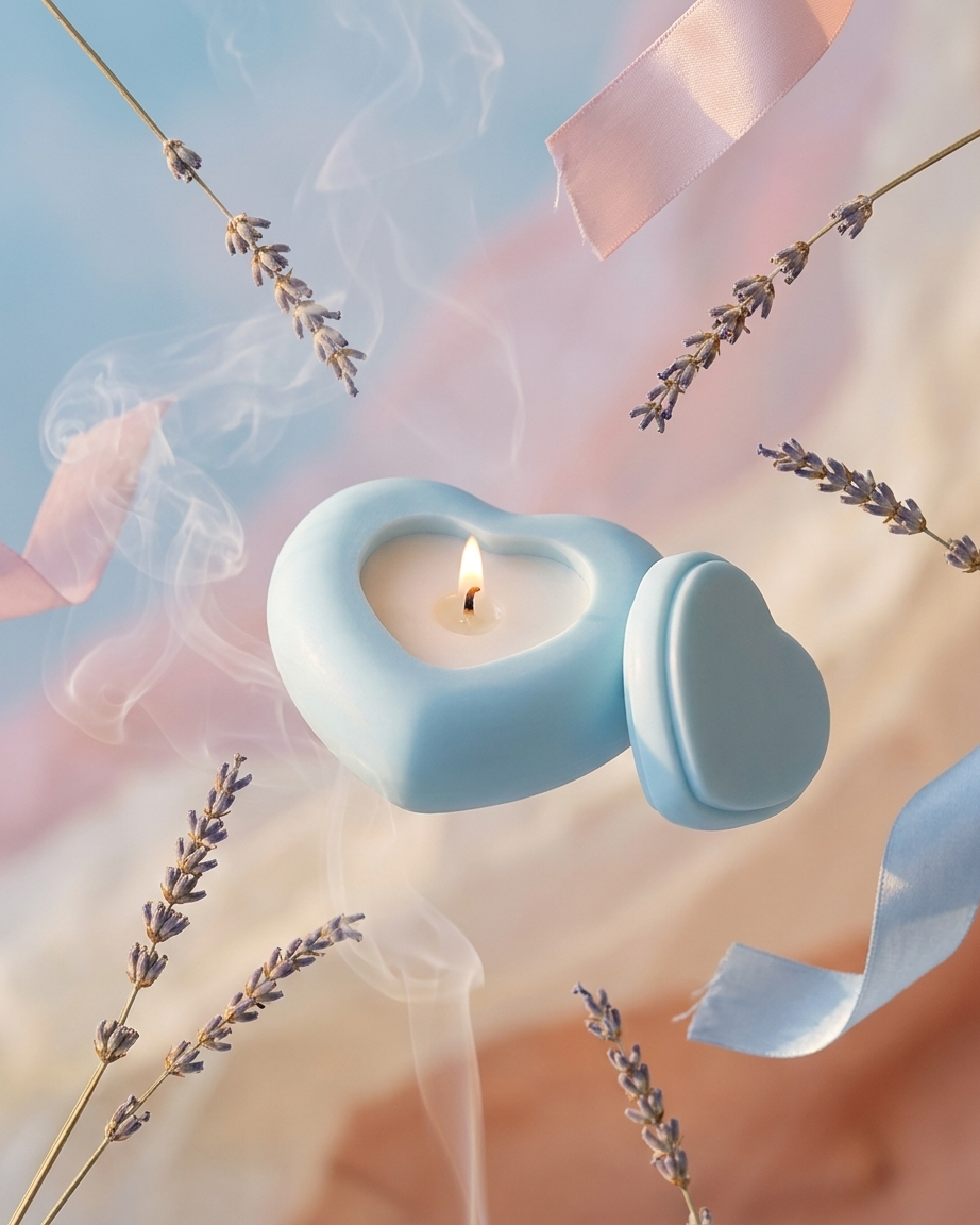 heart shaped concrete candle jar gypsum vessel empty with lid sealed gift ready wedding favour corporate gifting India