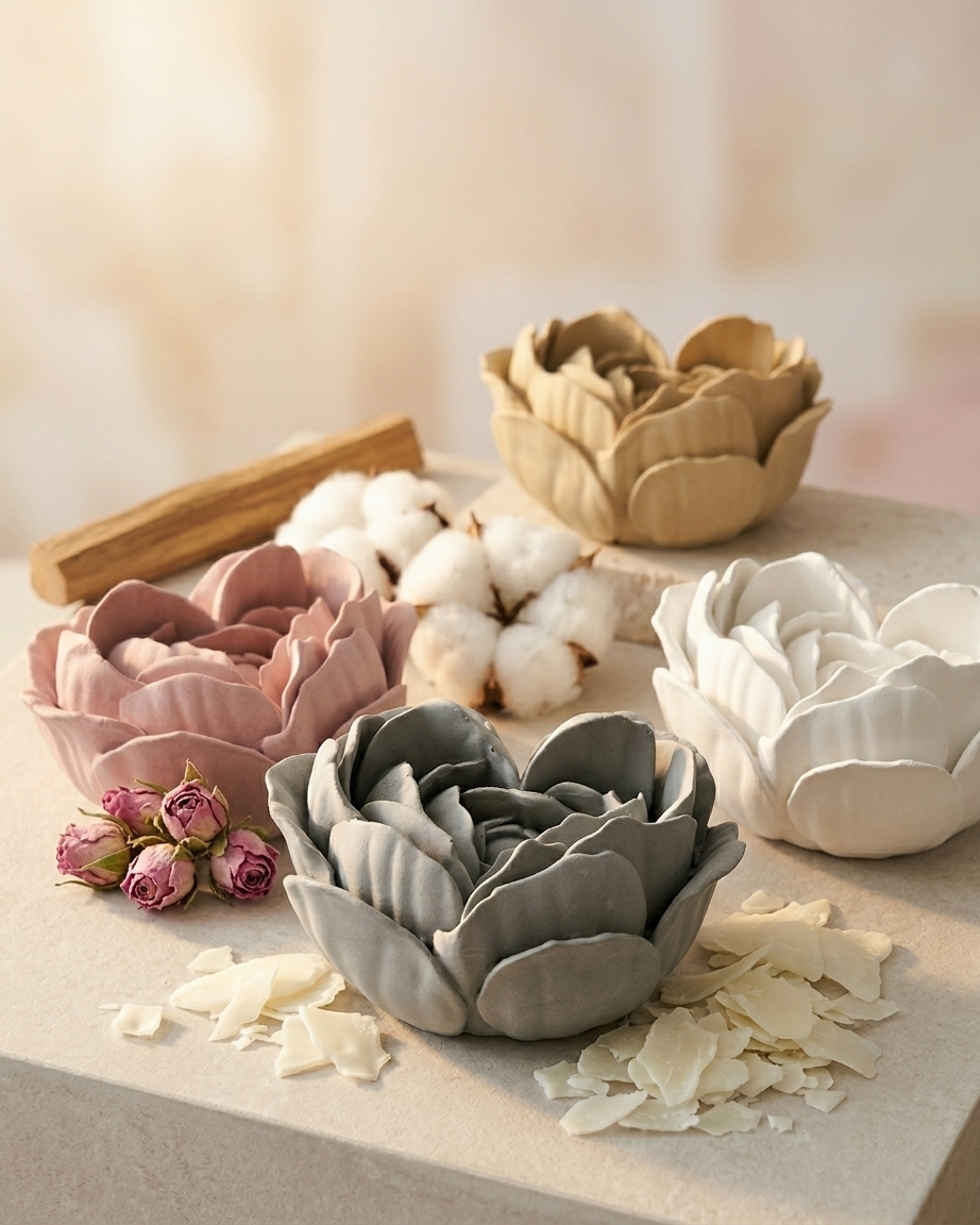 3D bow ribbon shaped concrete candle bowl gypsum vessel soy wax empty open vessel Diwali gifting home decor India