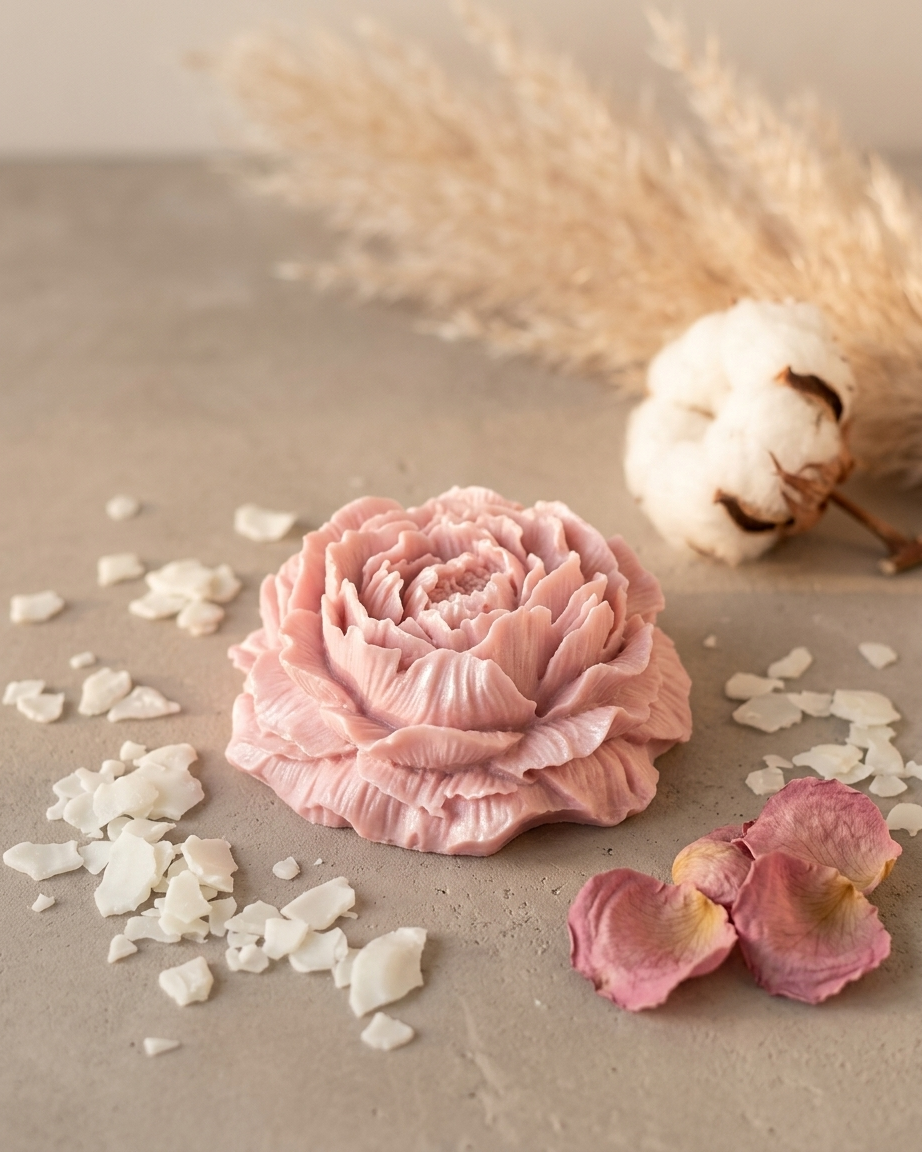 Concrete gypsum 3D peony flower diffuser stone India home decor essential oil fragrance wholesale