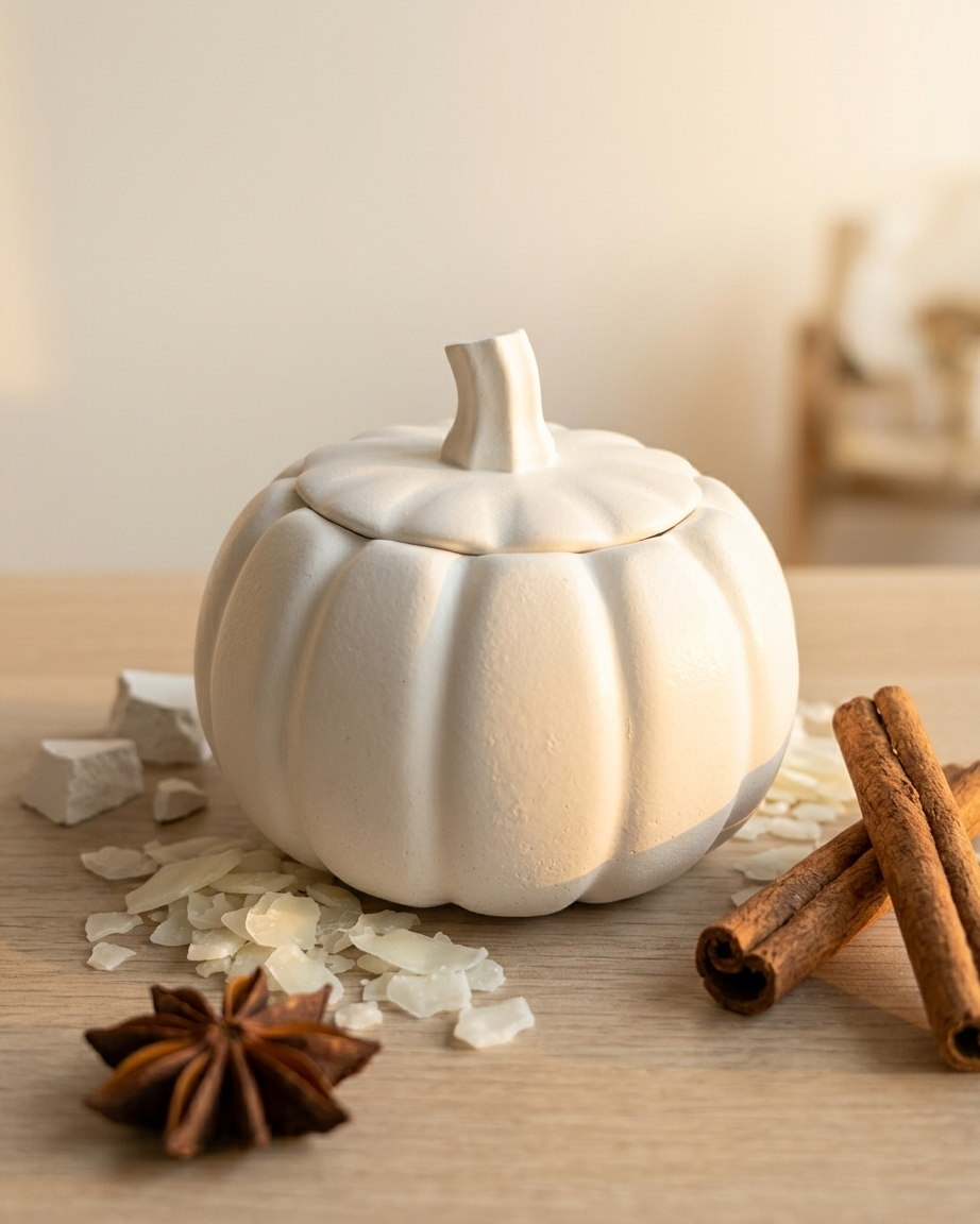 Pumpkin concrete gypsum candle jar with lid India 3D Halloween vessel DIY soy wax wholesale