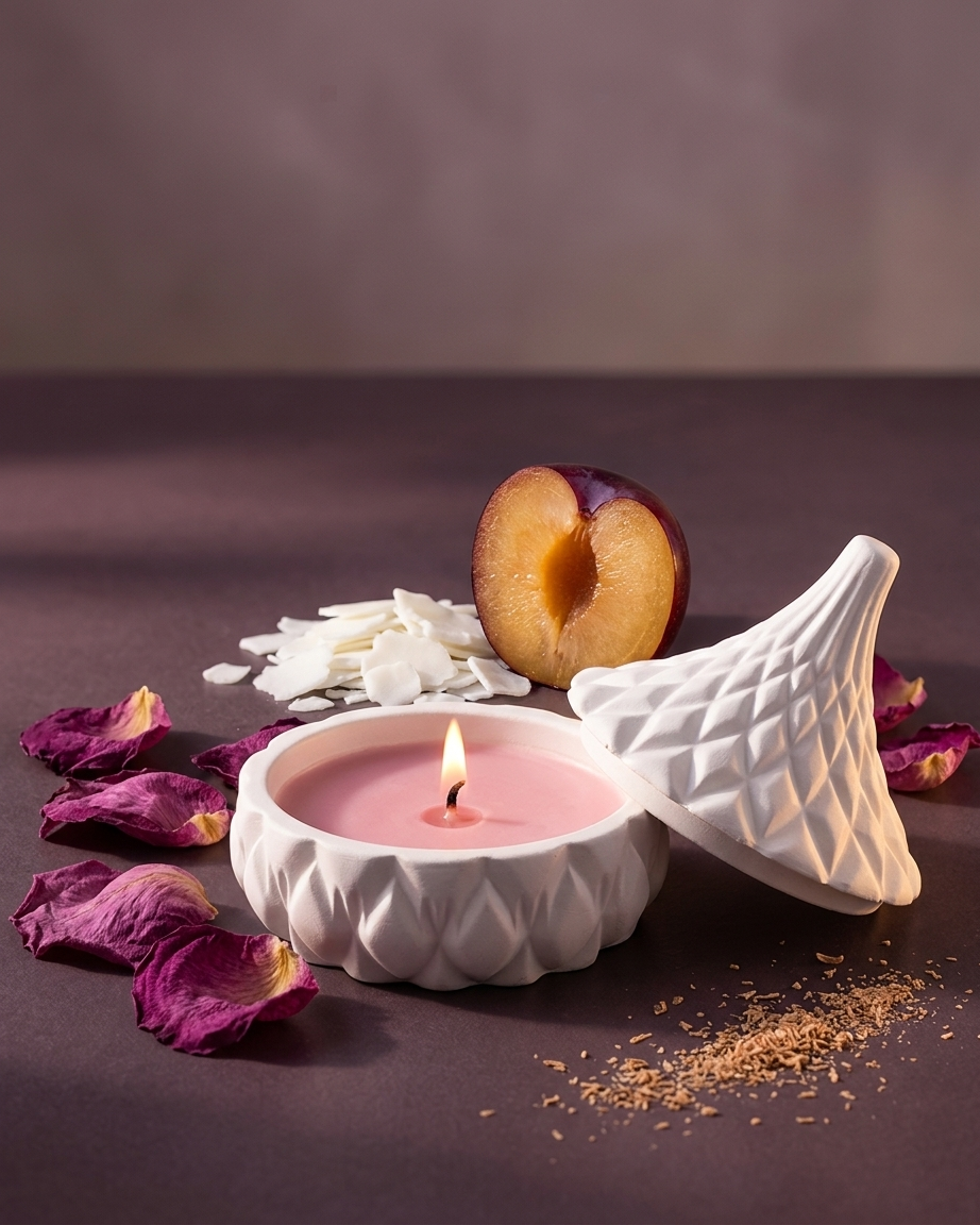 dome lid covered concrete candle jar gypsum vessel empty with lid sealed gift ready Diwali gifting home decor India