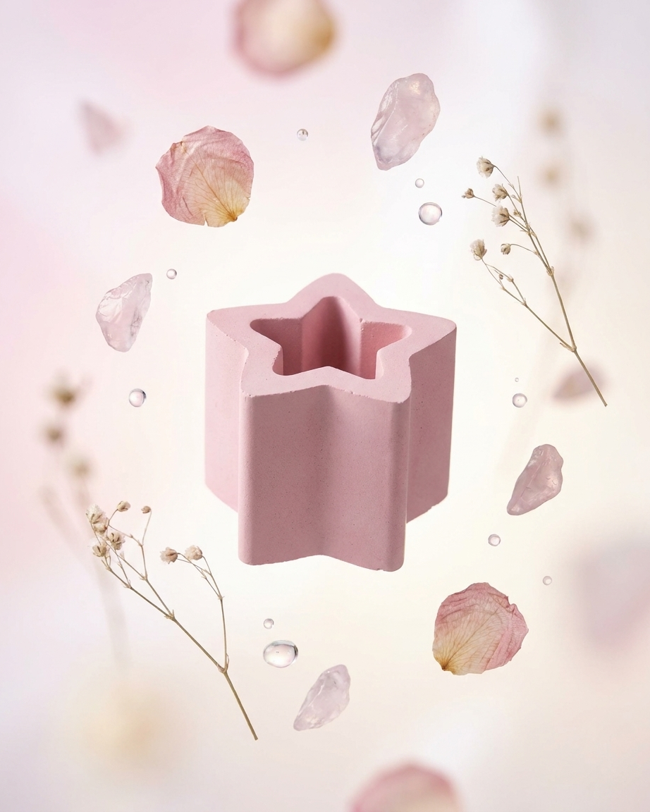star shaped concrete candle jar gypsum vessel empty empty open vessel wholesale bulk order India