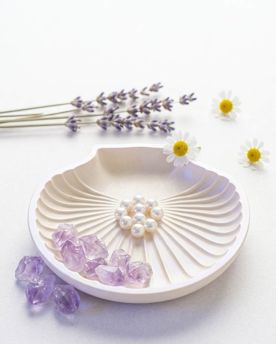 shell shaped coastal concrete trinket tray jewellery organiser gypsum empty open vessel wholesale bulk order India
