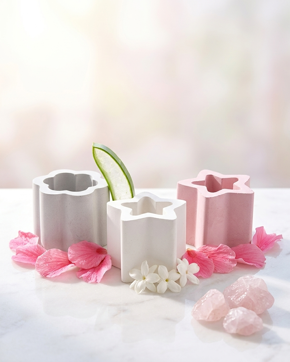 star shaped concrete candle jar gypsum vessel empty empty open vessel wholesale bulk order India