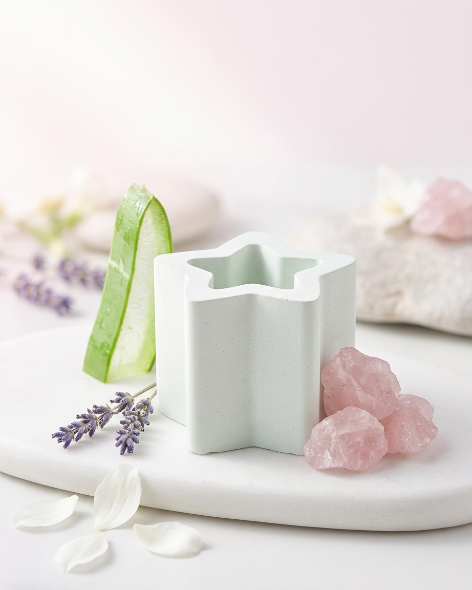 star shaped concrete candle jar gypsum vessel empty empty open vessel Diwali gifting home decor India