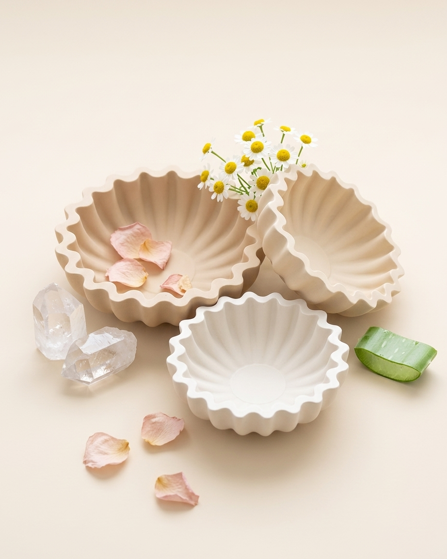 3D bow ribbon shaped concrete candle bowl gypsum vessel soy wax empty open vessel wedding favour corporate gifting India