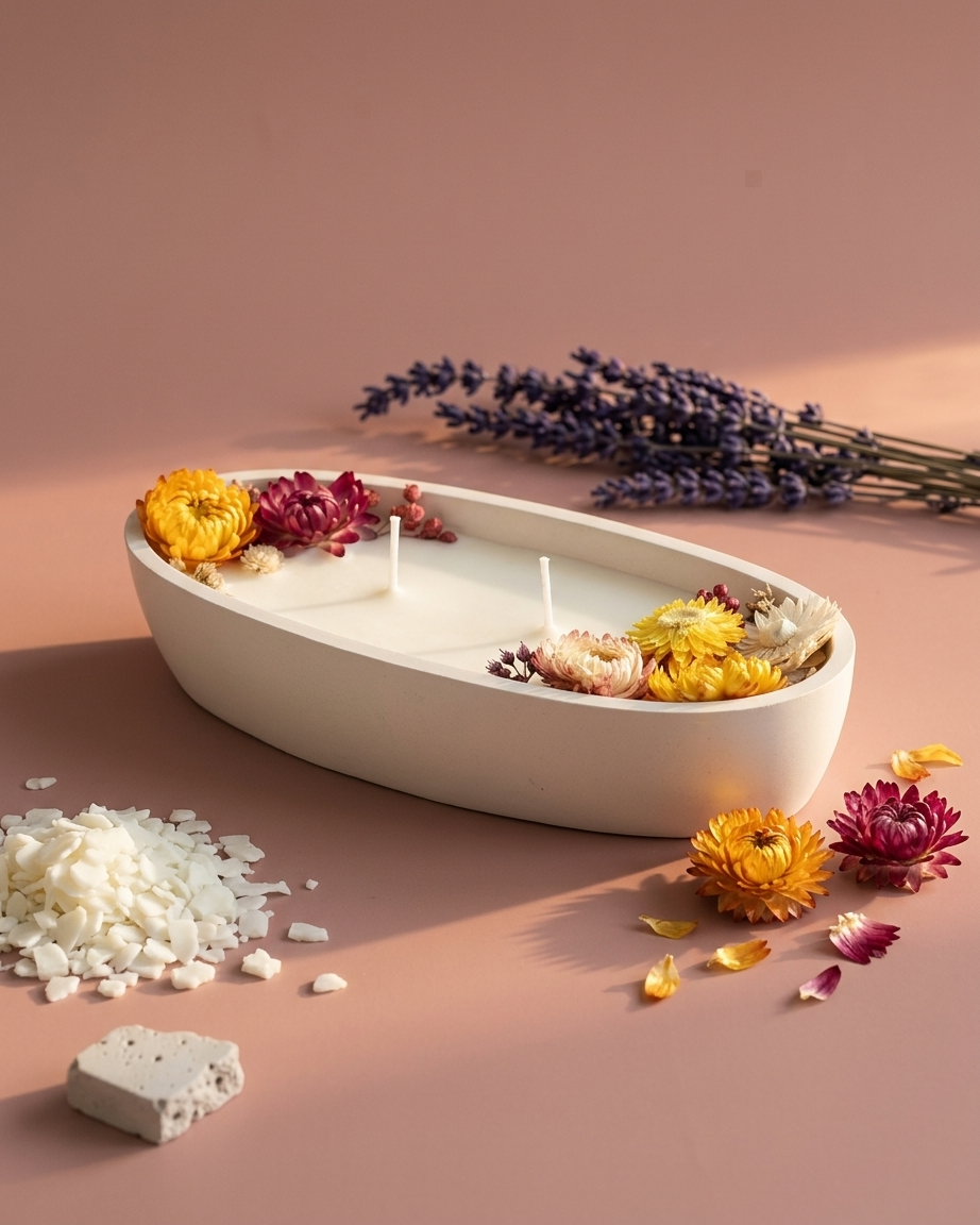 long boat sculptural statement concrete candle jar gypsum vessel empty empty open vessel wedding favour corporate gifting