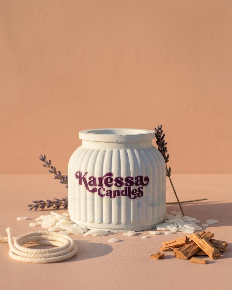 ribbed bottle pot concrete candle jar gypsum vessel empty empty open vessel Diwali gifting home decor India