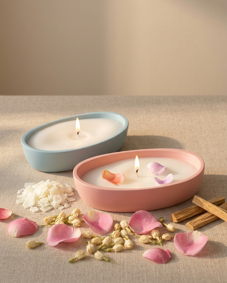Concrete small boat jar candle making India gypsum vessel compact DIY candle wholesale