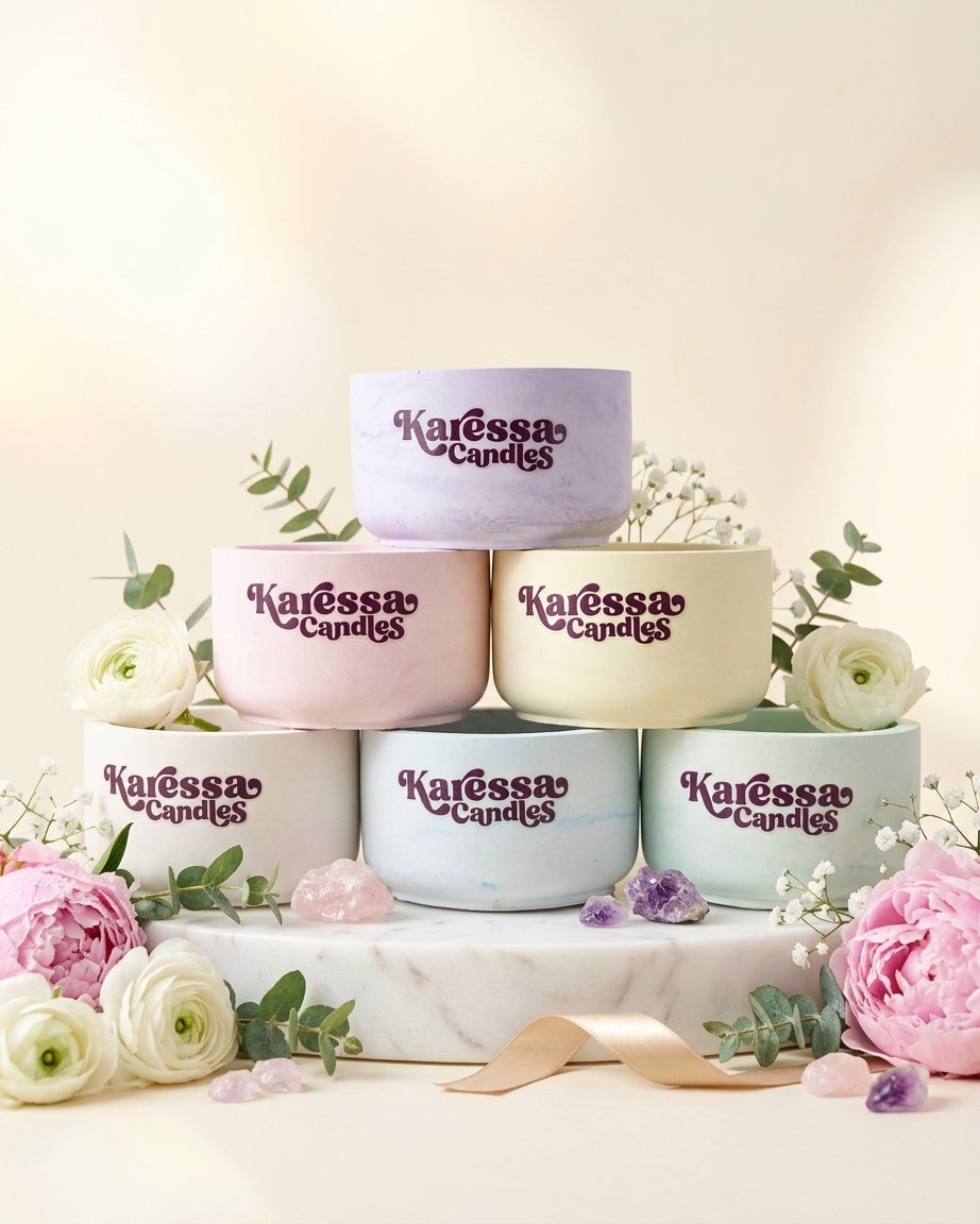 Round concrete tealight jar with lid empty gypsum candle making gift India