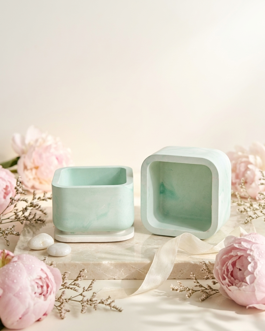 Concrete tealight holder with base empty vessel 15g 20g wax candle making India