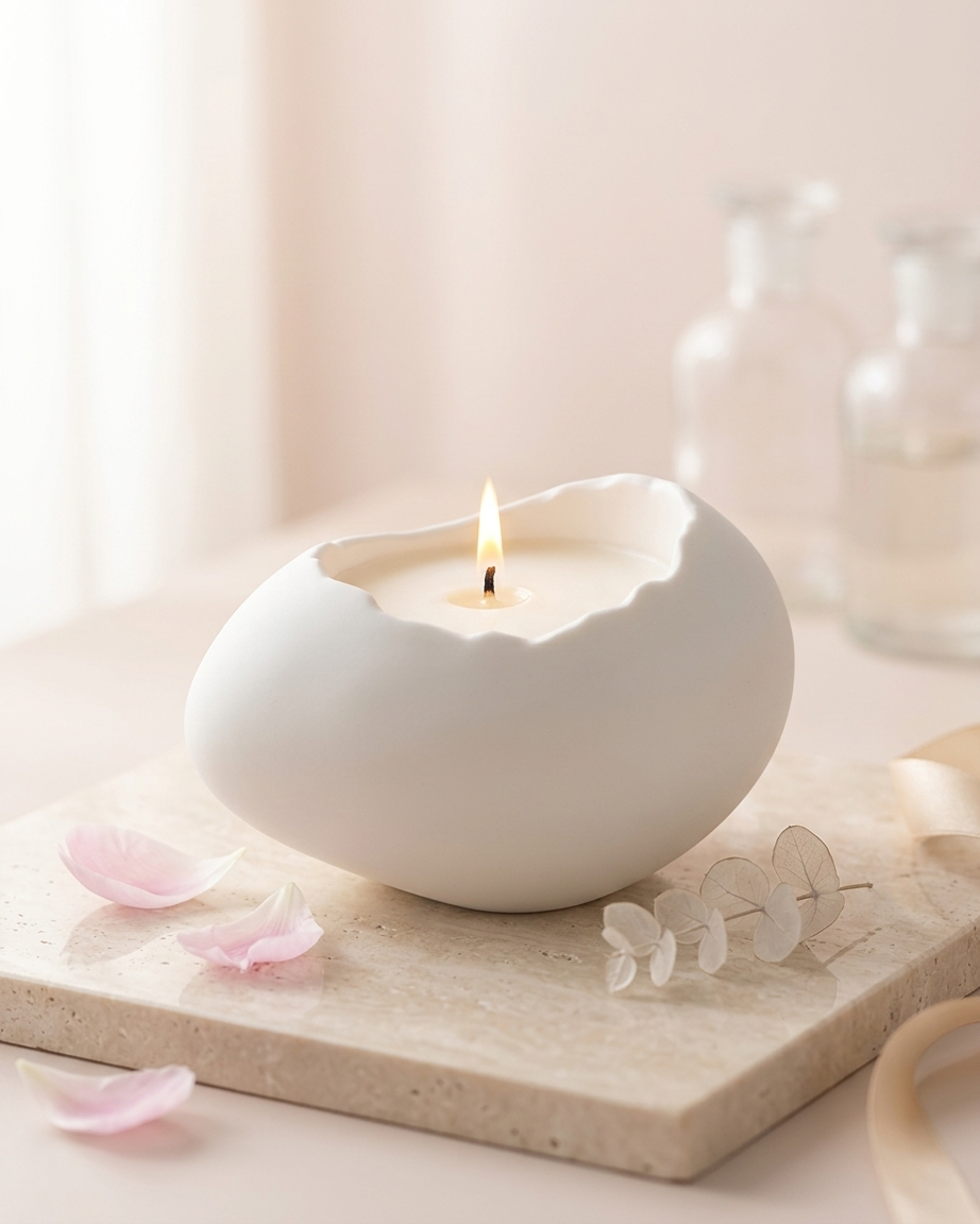 Bulk wholesale concrete egg shoe shaped jar novelty candle making gifting India