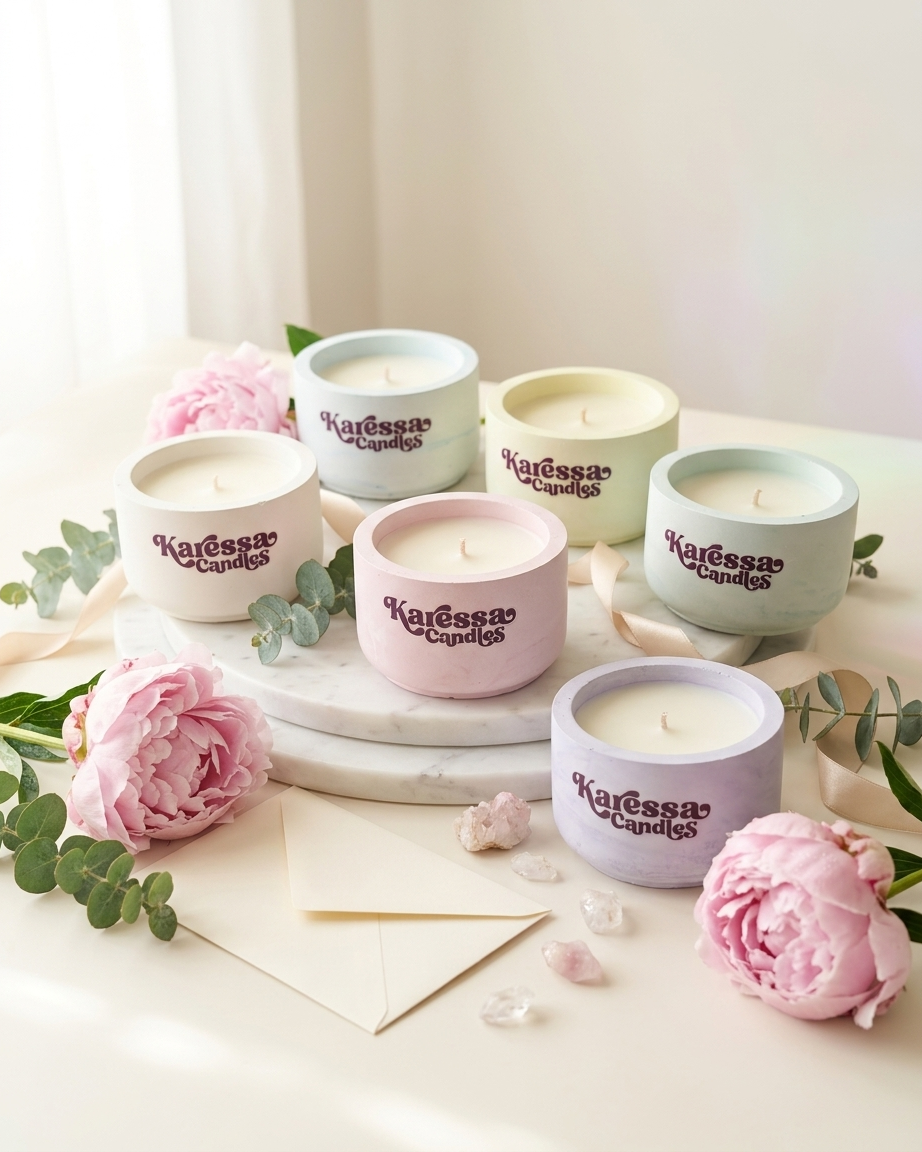 Round gypsum concrete jar lid 40ml wholesale gift candle making India