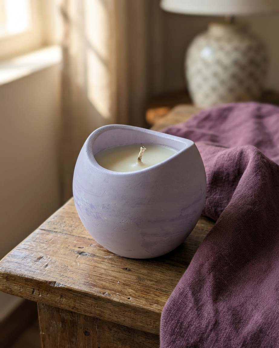 round designer premium concrete candle jar gypsum vessel empty empty open vessel wedding favour corporate gifting India