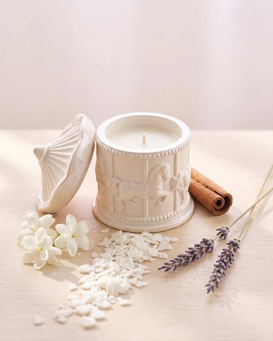 carousel novelty unique concrete candle jar gypsum vessel empty empty open vessel Diwali gifting home decor India