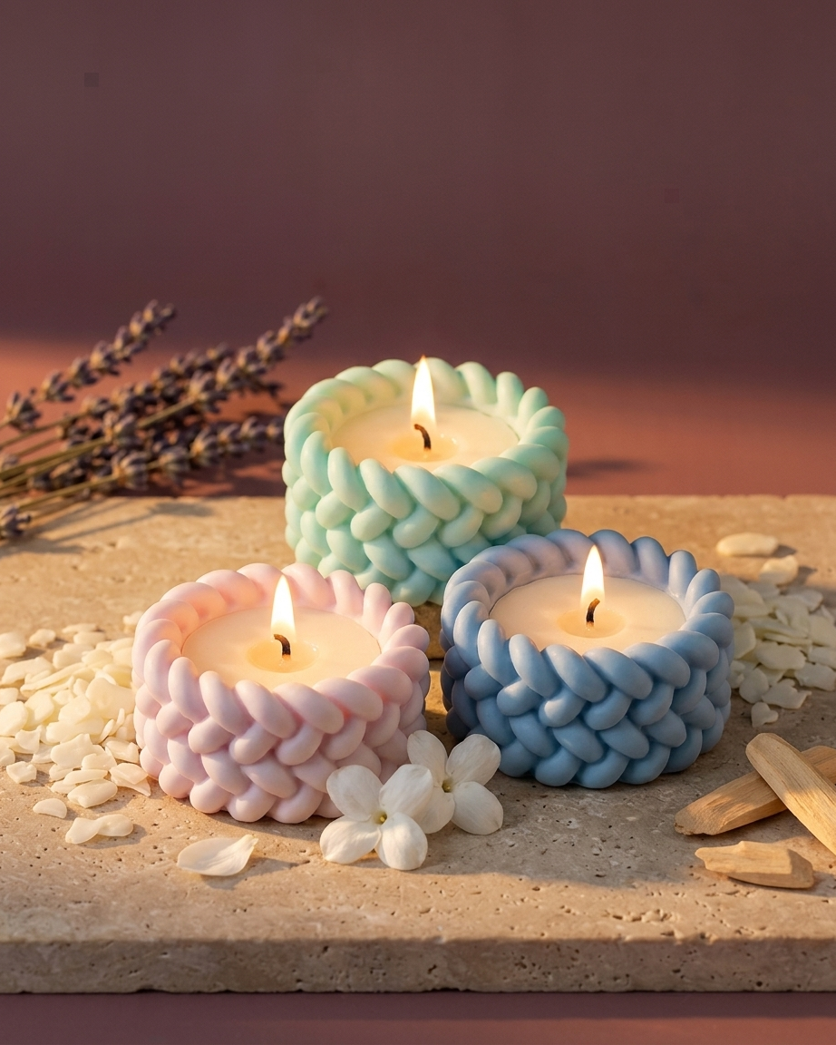 woven handcraft textured concrete candle jar gypsum vessel empty empty open vessel wedding favour corporate gifting India