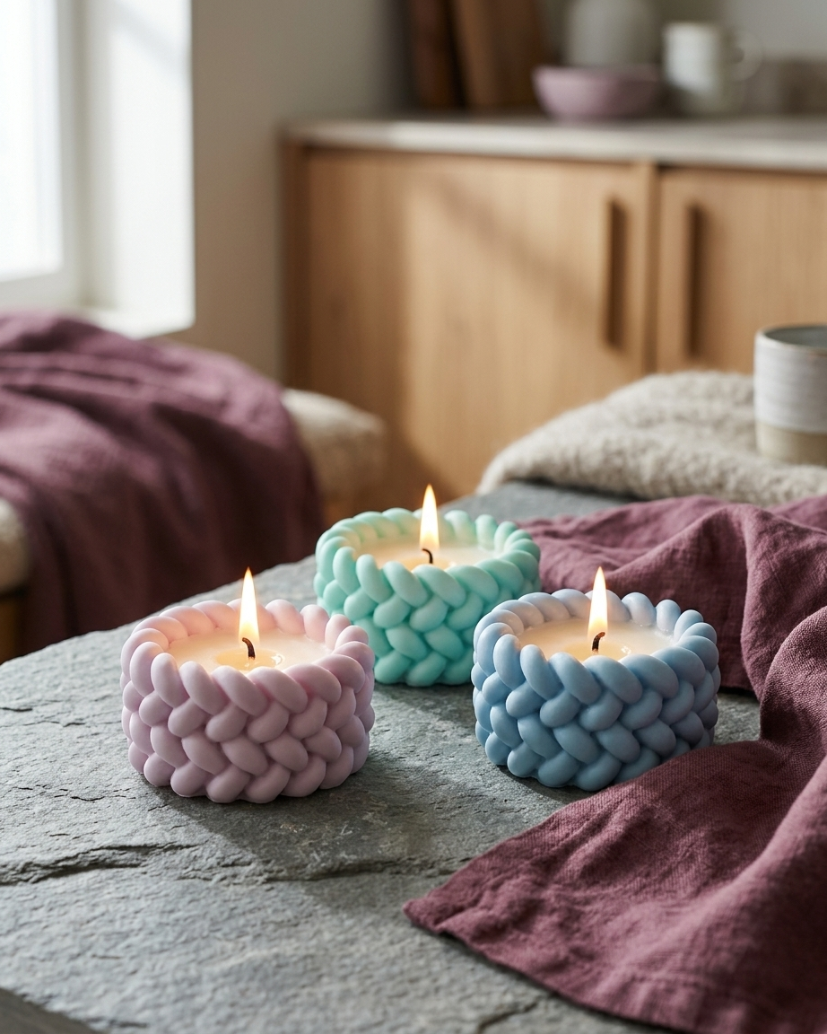 woven handcraft textured concrete candle jar gypsum vessel empty empty open vessel handmade artisan candle jar India