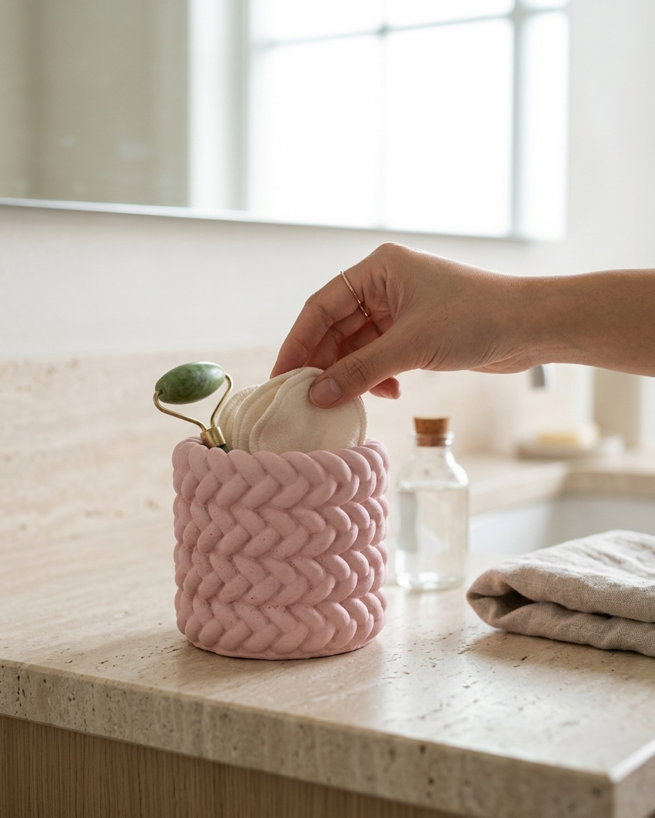 knitted pattern textured concrete candle jar gypsum vessel empty empty open vessel wedding favour corporate gifting India