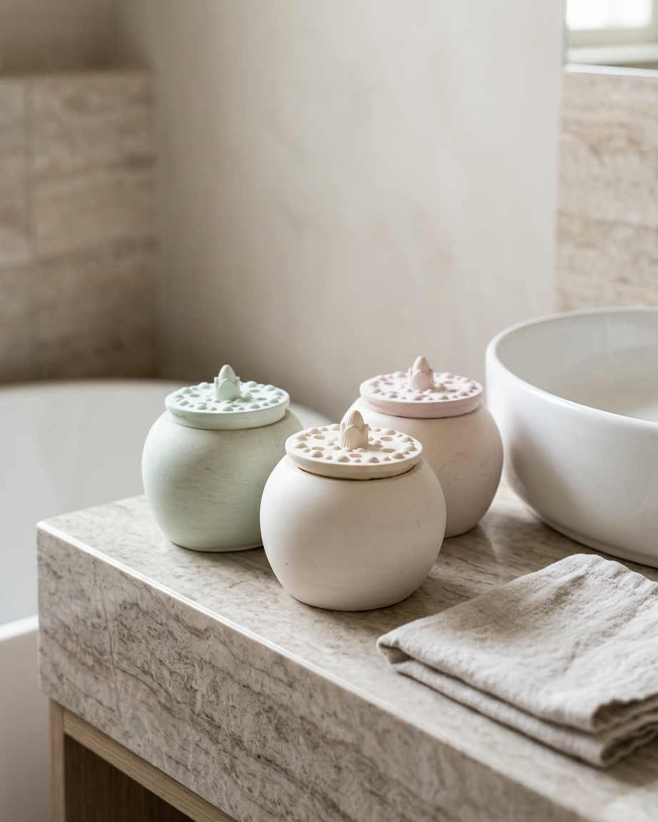 decorative lid embossed concrete candle jar gypsum vessel empty with lid sealed gift ready bulk pack candle supplier Surat