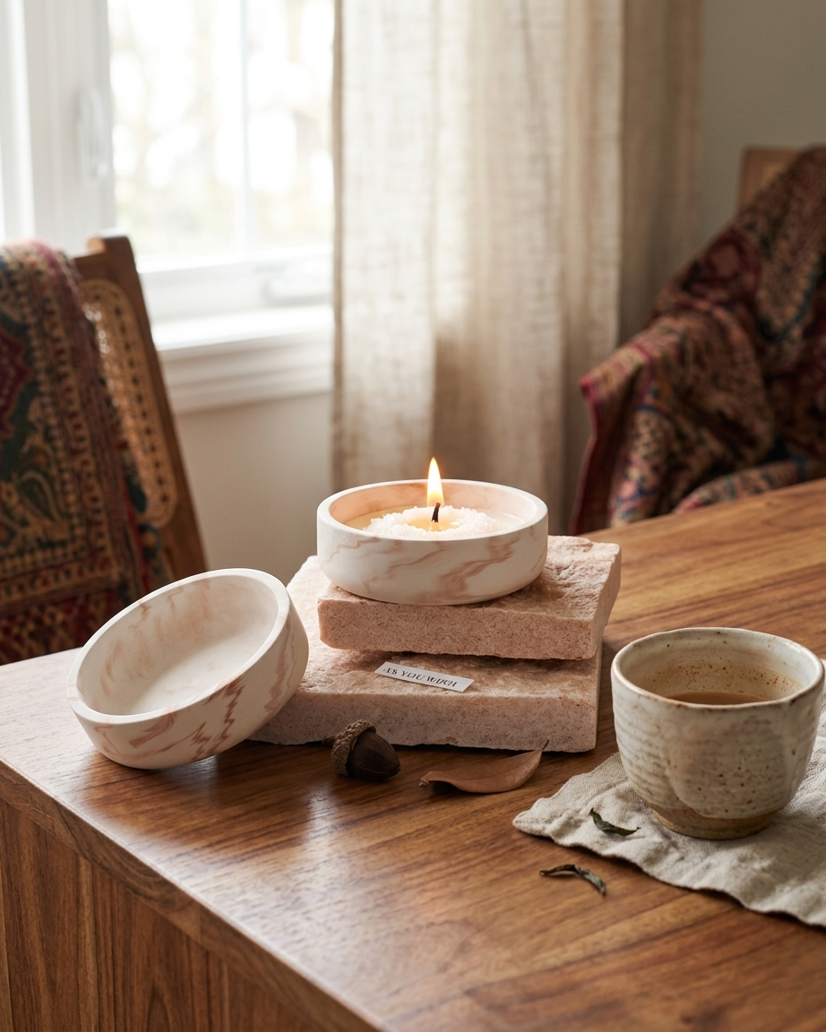 round dish tealight concrete candle jar gypsum vessel empty empty open vessel wedding favour corporate gifting India
