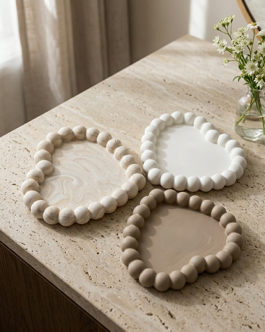 heart shaped concrete trinket tray jewellery organiser gypsum empty open vessel wedding favour corporate gifting India