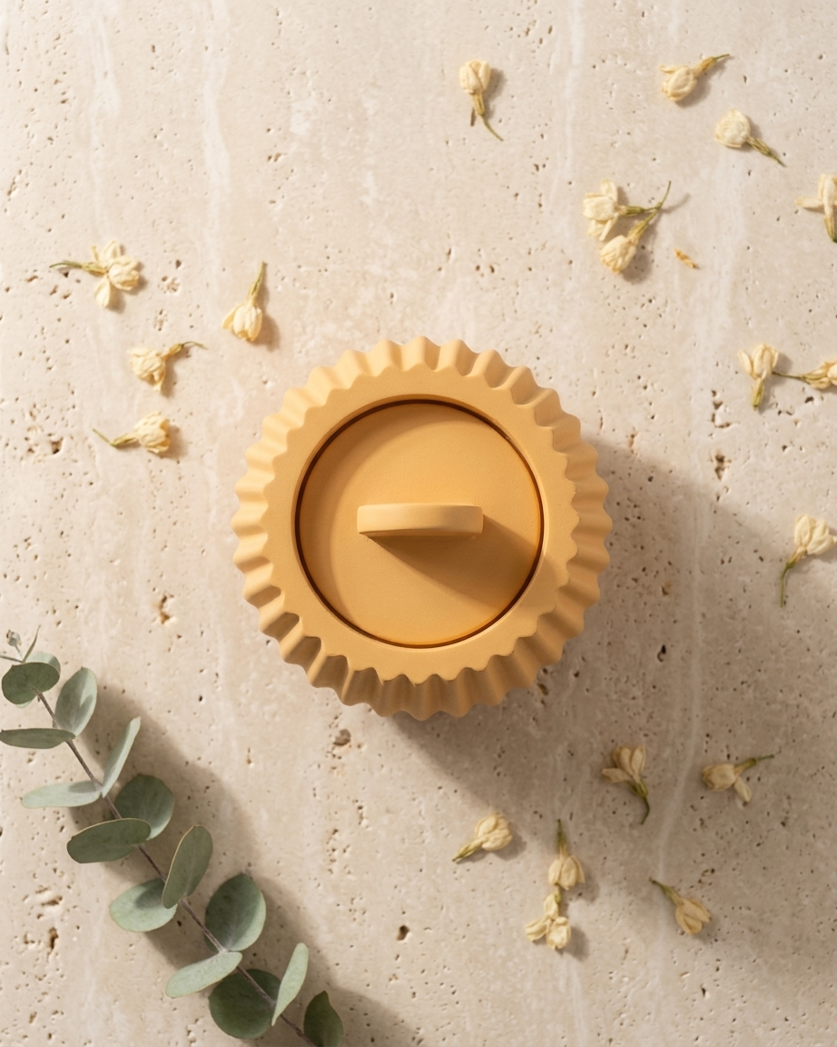 fluted bell shaped concrete candle jar gypsum vessel empty with lid sealed gift ready aromatherapy soy wax candle India