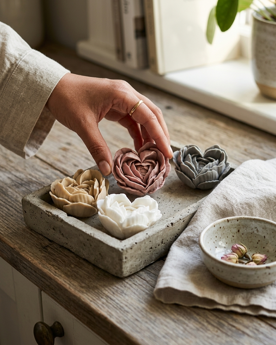 3D bow ribbon shaped concrete candle bowl gypsum vessel soy wax empty open vessel handmade artisan candle jar India
