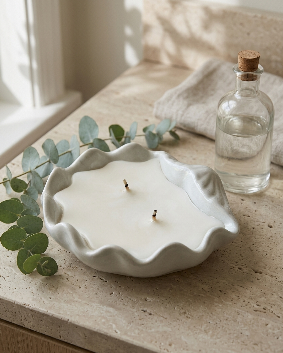 oyster shell coastal concrete trinket tray jewellery organiser gypsum empty open vessel wedding favour corporate gifting