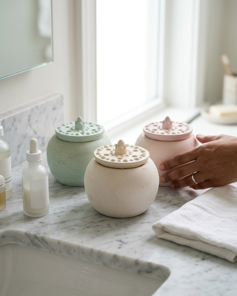 decorative lid embossed concrete candle jar gypsum vessel empty with lid sealed gift ready candle making raw material