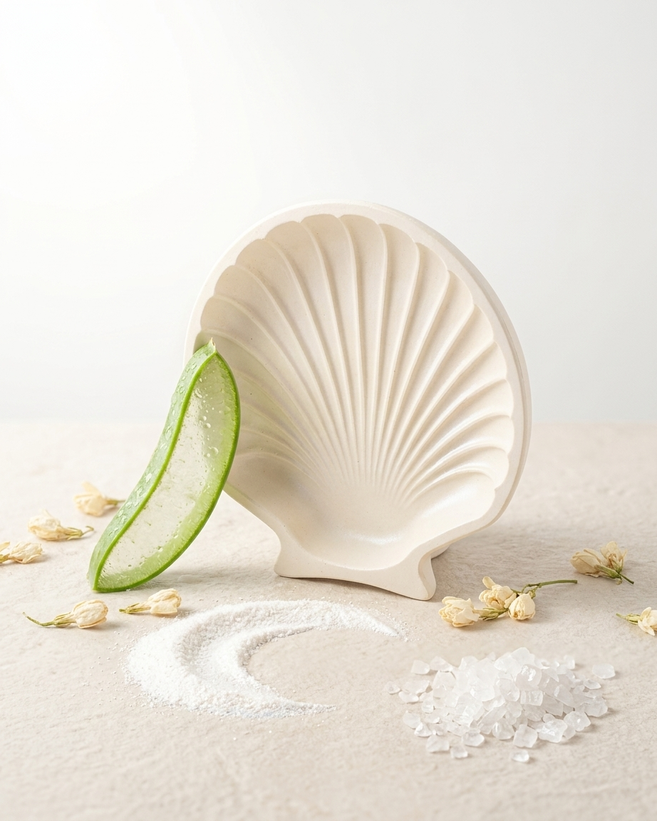 shell shaped coastal concrete trinket tray jewellery organiser gypsum empty open vessel wedding favour corporate gifting