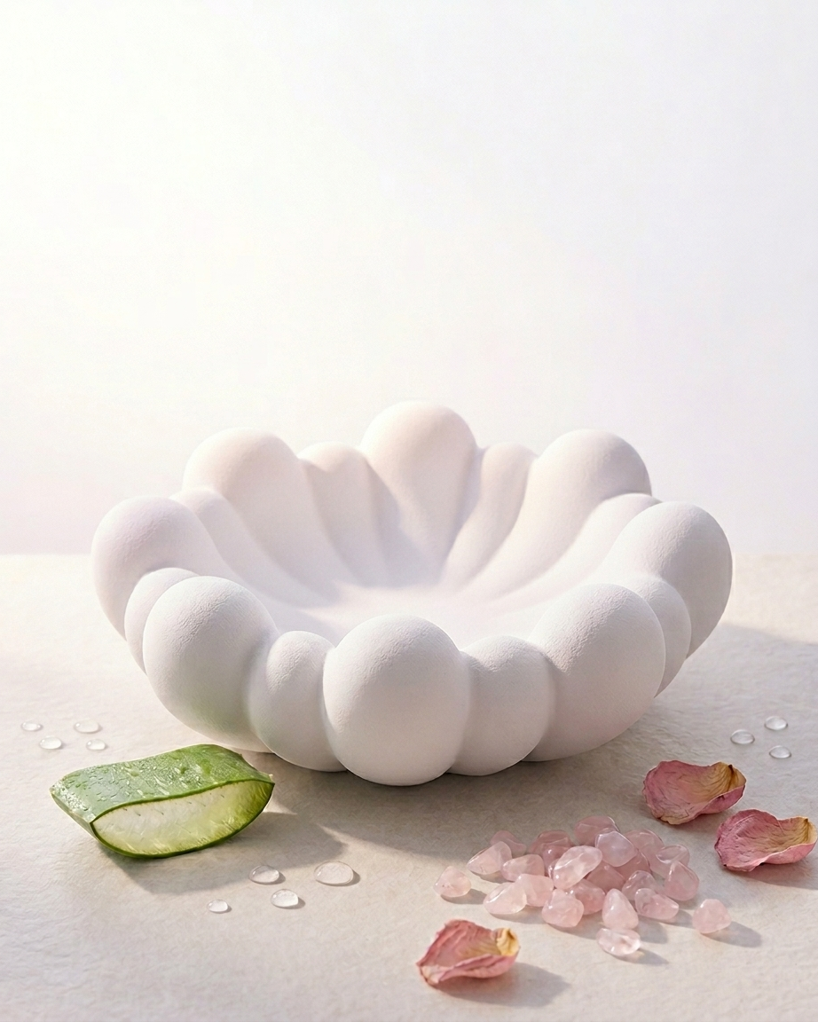 3D bow ribbon shaped concrete candle bowl gypsum vessel soy wax empty open vessel aromatherapy soy wax candle India