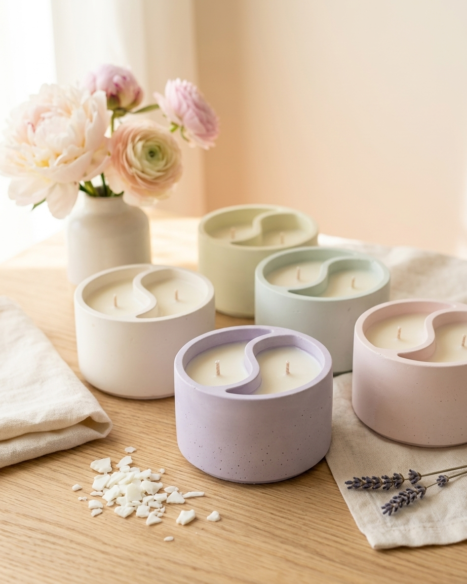 yin yang spiritual meditation concrete candle jar gypsum vessel empty empty open vessel bulk pack candle supplier Surat